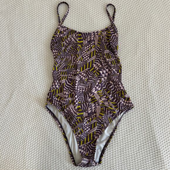 Victoria's Secret Abstract Print Spaghetti Strap One Piece Swimsuit Size L - Picture 1 of 6